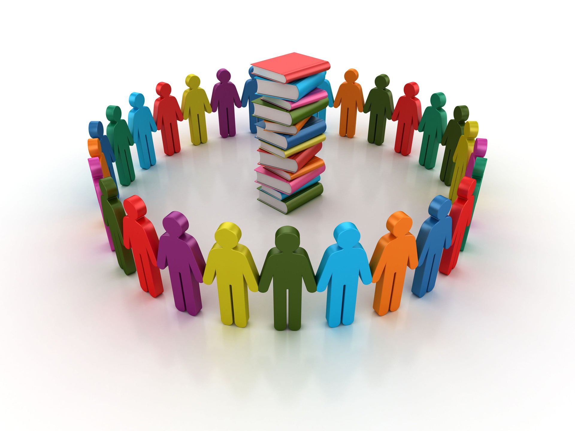 Pictogram Teamwork with Books - 3D Rendering